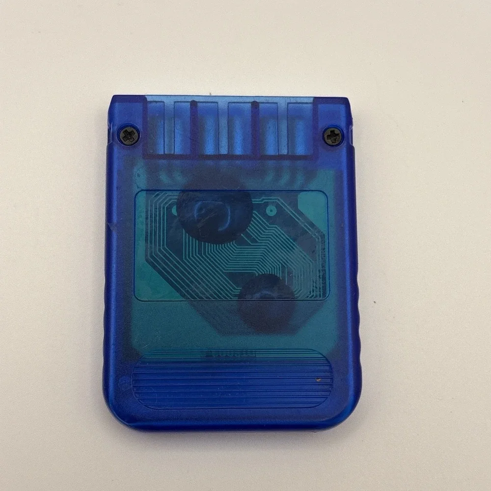 Pelican Memory Card Playstation PS Blue PS1 PS2 Console Accessory Tested